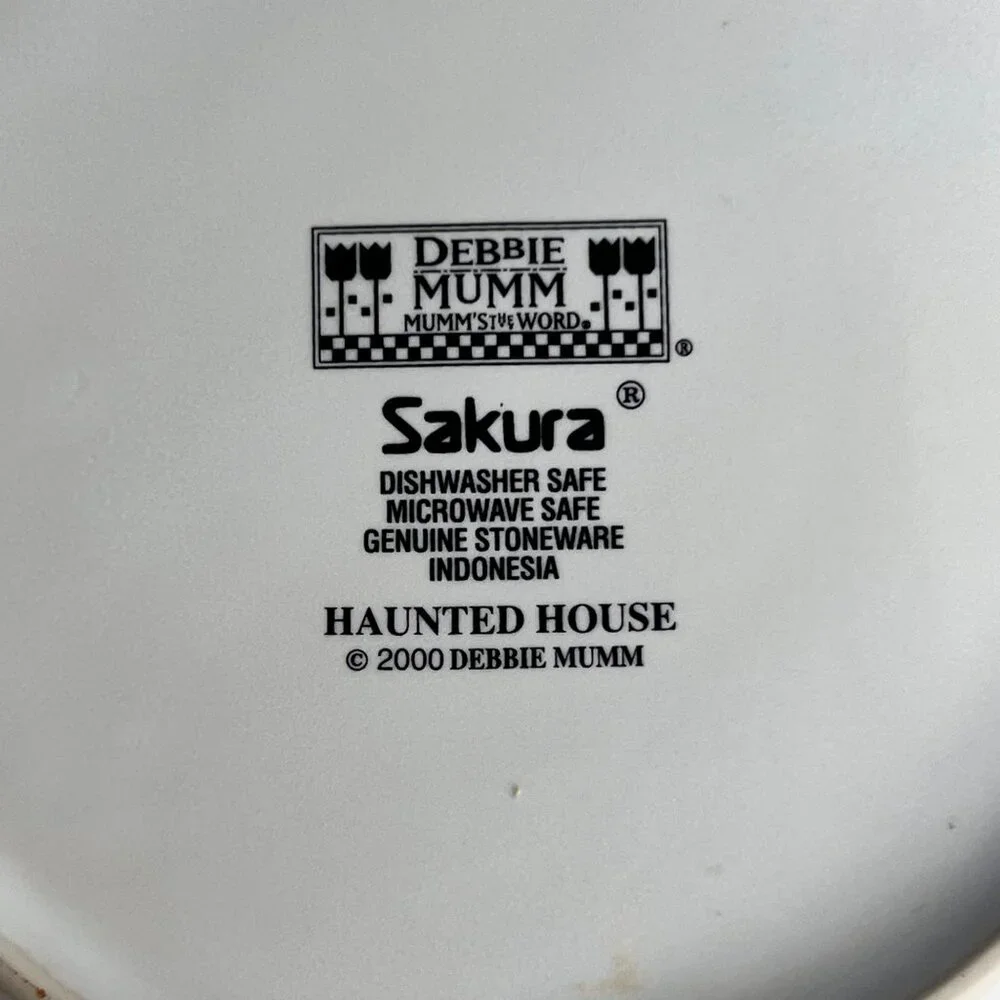 Sakura Haunted House Halloween Plate By Debbie Mumm 2000 Salad Dessert Stoneware